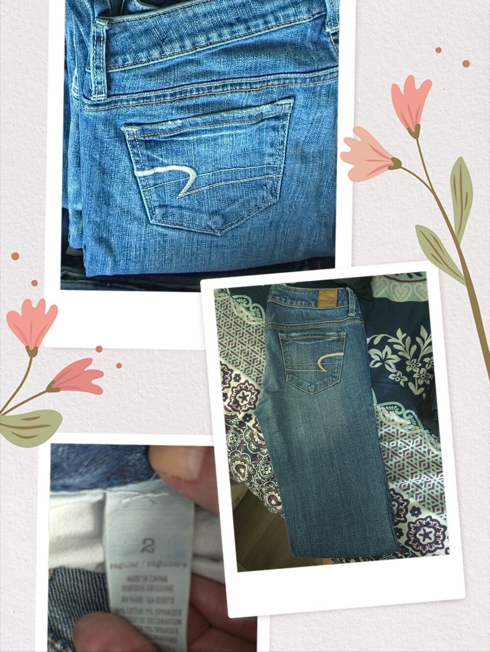 American Eagle Jeans Women's Blue Straight Leg Jeans